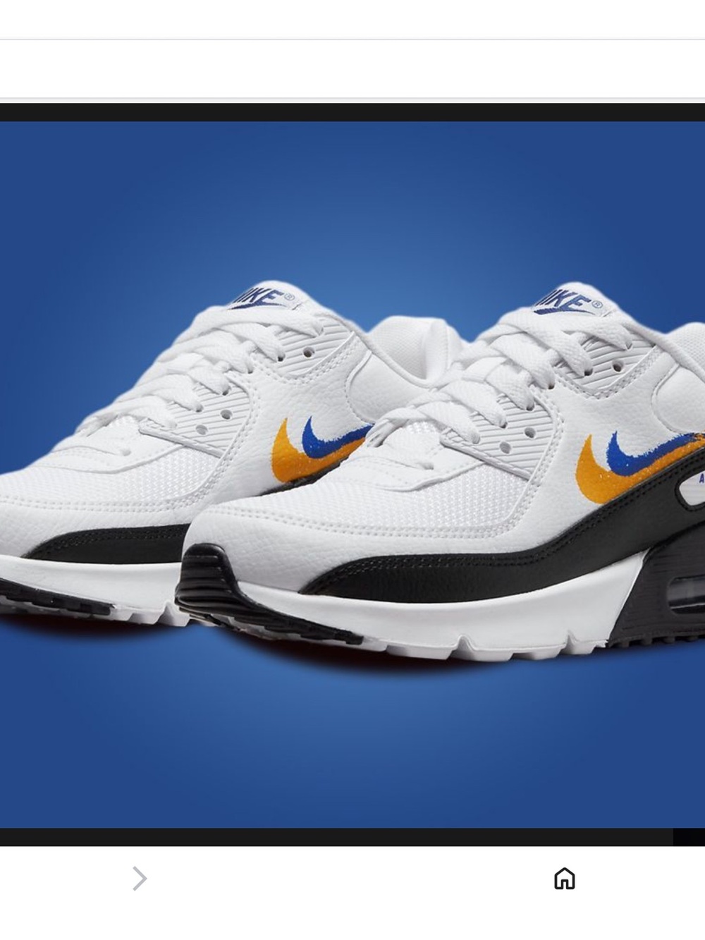 Nike Men’s White Sneakers with Blue and Gold Swoosh